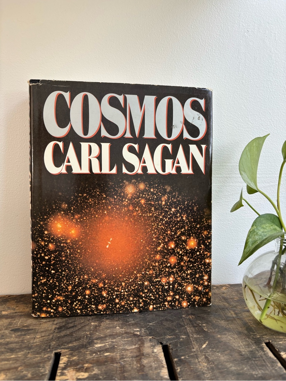 Cosmos by Carl Sagan hardcover book. Copyright 1980